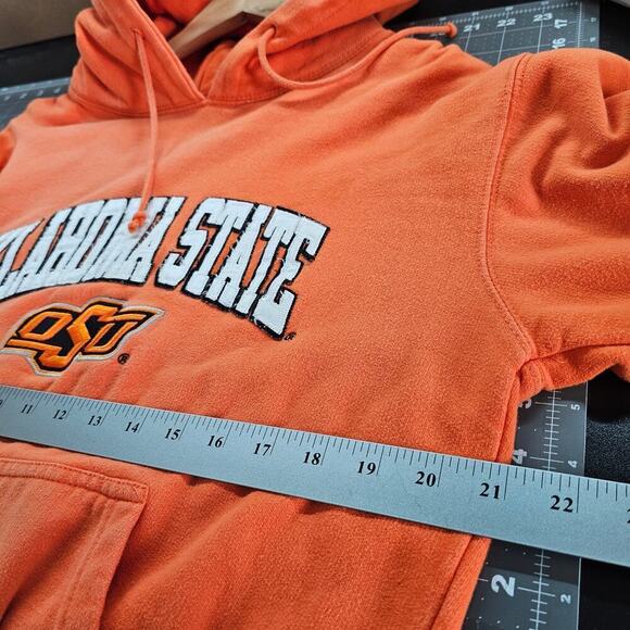 Oklahoma State University Hoodie Mens Medium Orange OSU Pullover Embroidered - Picture 6 of 7